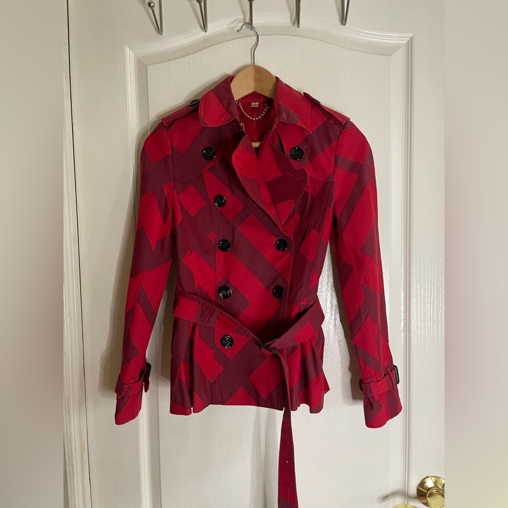 Burberry Peplum Jacket Trench Size 2